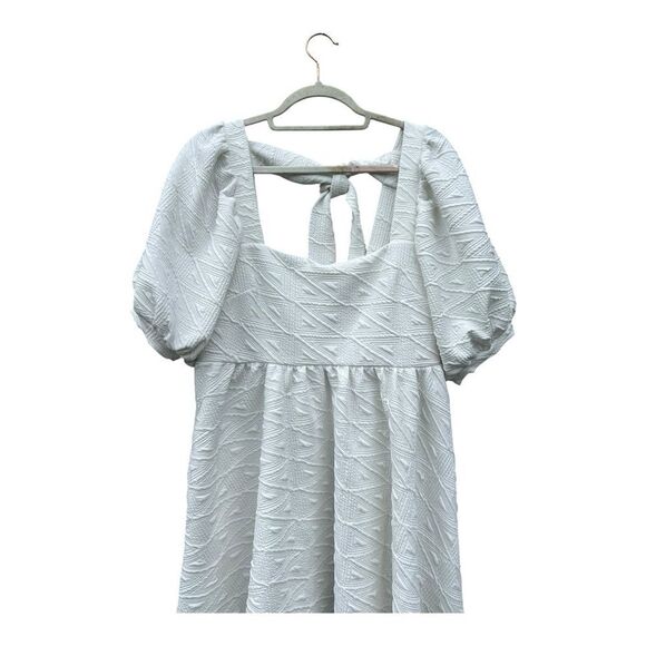 Free People Women's White Square Neckline Tie Back Violet Minidress Size large - Picture 5 of 9